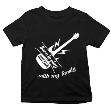T-shirt bambino born to play guitar with my family Per la famiglia