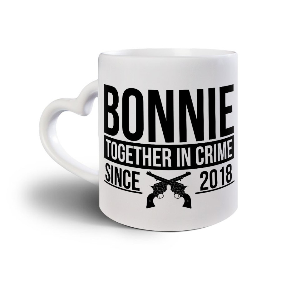 Tazza personalizzata con anno bonnie together in crime since Love