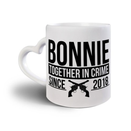 Tazza personalizzata con anno bonnie together in crime since Love
