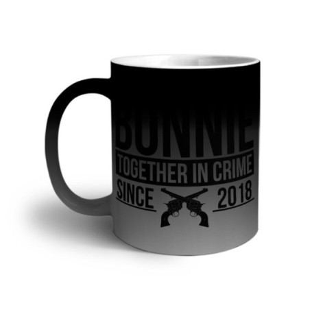 Tazza personalizzata con anno bonnie together in crime since Love