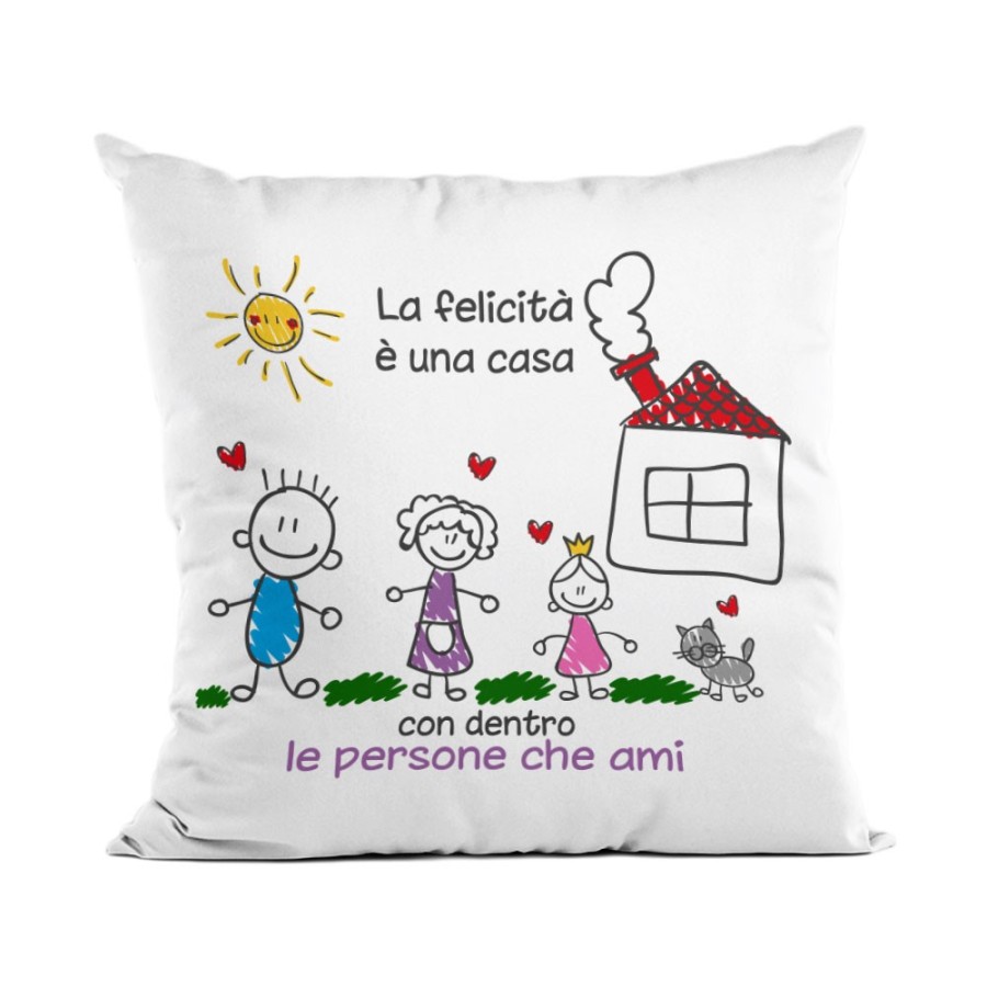 Cuscino la felicità è una casa con dentro le persone che ami Per la famiglia