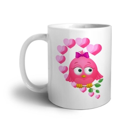 Tazza personalizzabile con nome gufetta innamorata
