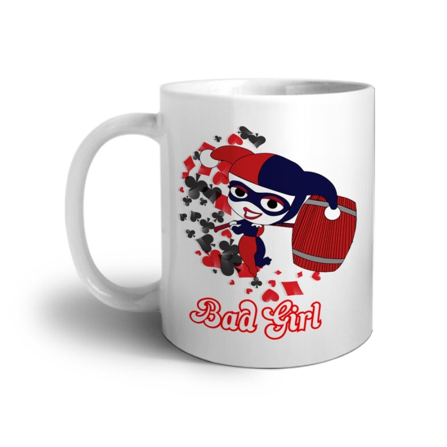 Tazza personalizzabile con nome harley quinn bad girl Love