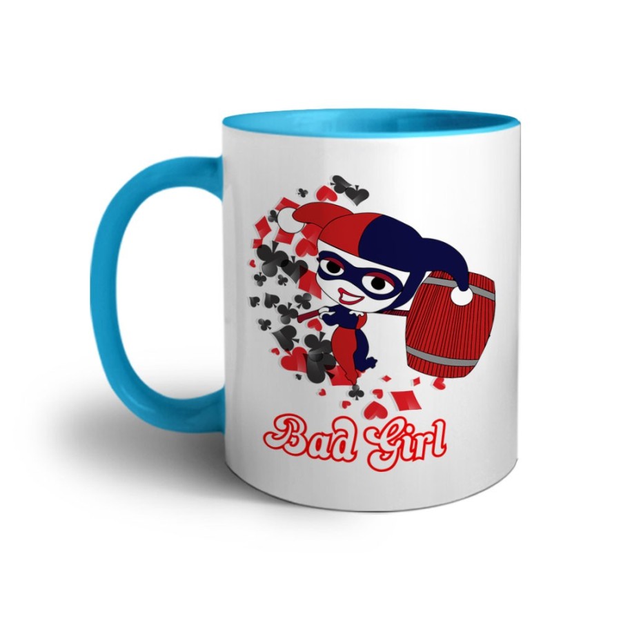 Tazza personalizzabile con nome harley quinn bad girl Love