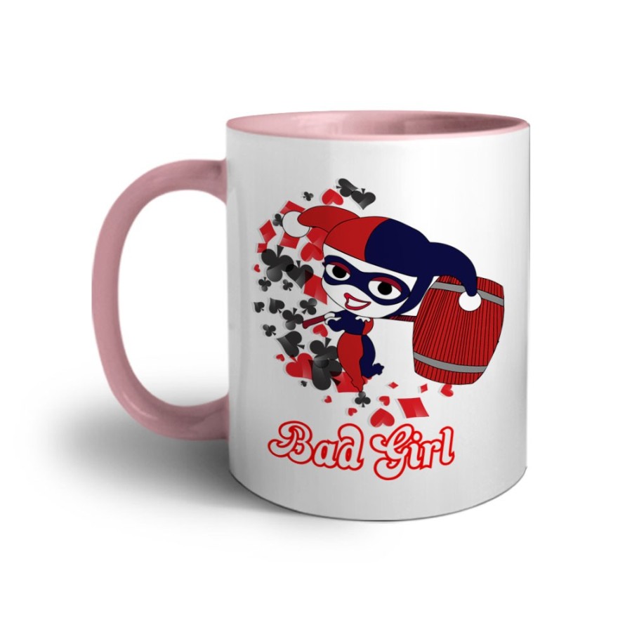 Tazza personalizzabile con nome harley quinn bad girl Love