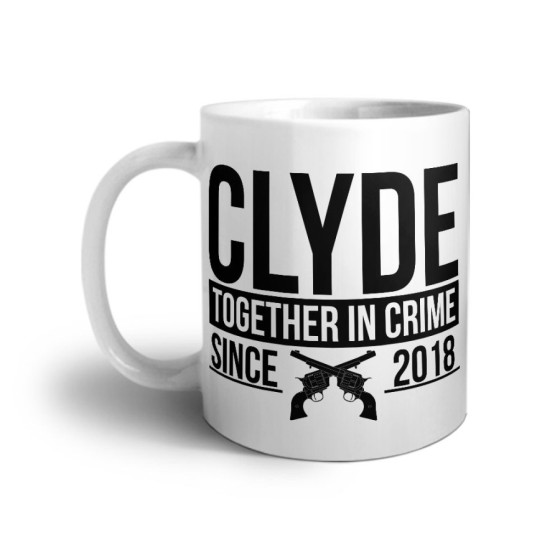 Tazza personalizzata con anno clyde together in crime since Love
