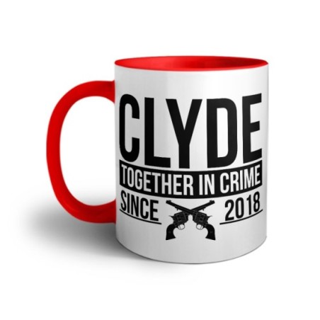 Tazza personalizzata con anno clyde together in crime since Love