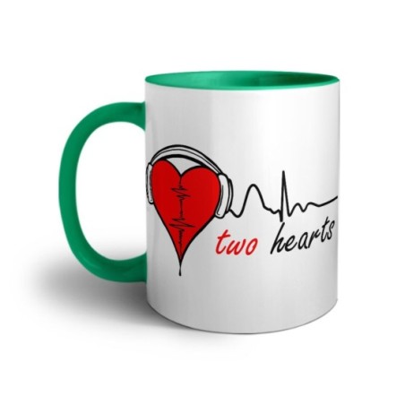 Tazza personalizzabile con nome two hearts Love