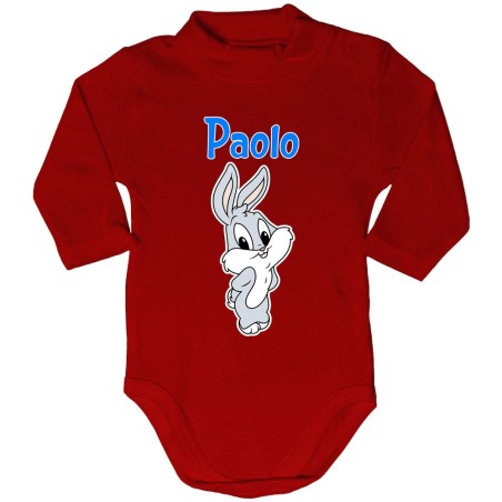 Body lupetto neonato personalizzato con nome bugs bunny - lola bunny Cartoon