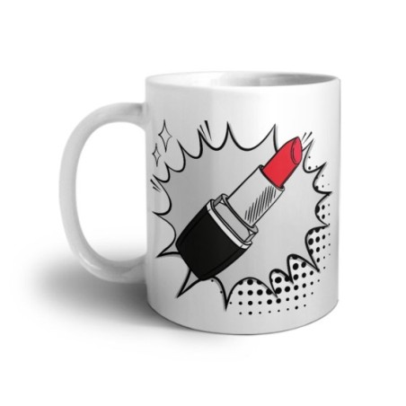 Tazza personalizzabile con nome rossetto pop art