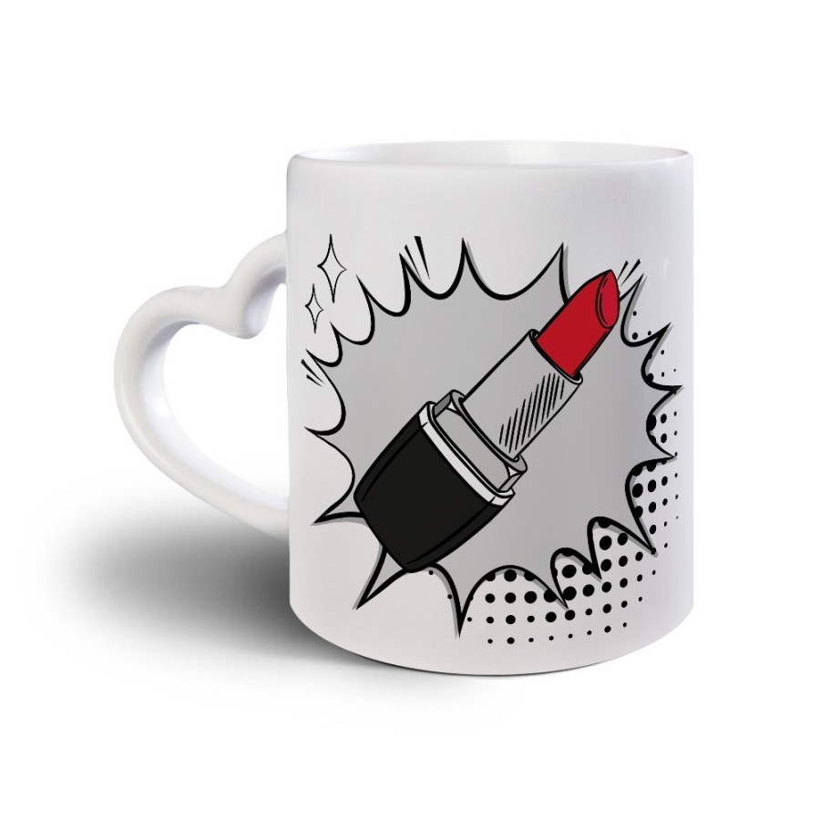 Tazza personalizzabile con nome rossetto pop art Love