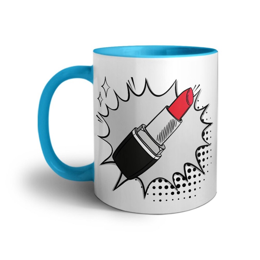 Tazza personalizzabile con nome rossetto pop art Love