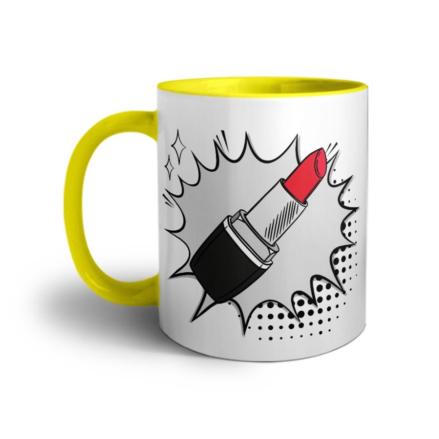 Tazza personalizzabile con nome rossetto pop art Love