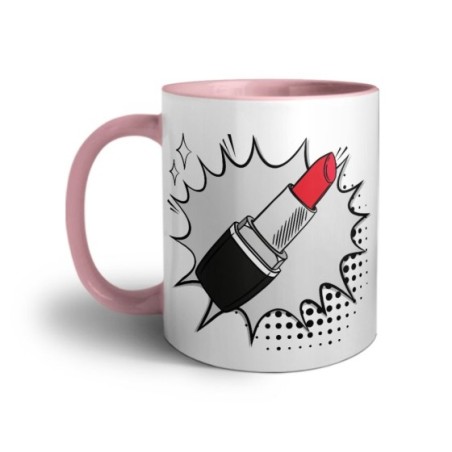 Tazza personalizzabile con nome rossetto pop art Love