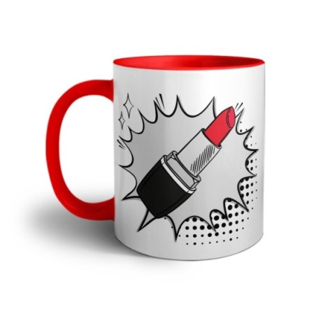 Tazza personalizzabile con nome rossetto pop art Love