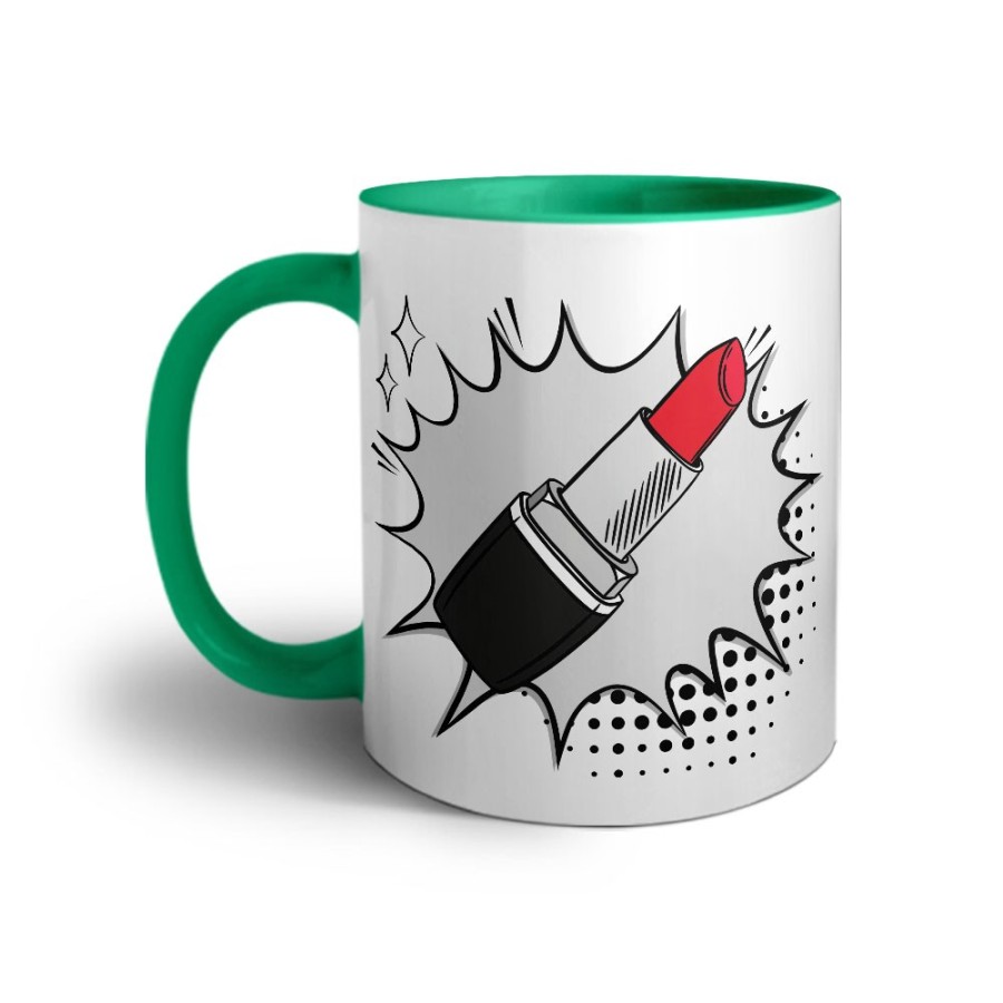 Tazza personalizzabile con nome rossetto pop art Love