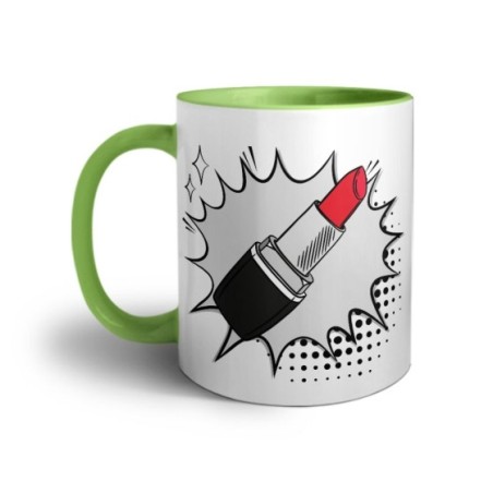 Tazza personalizzabile con nome rossetto pop art Love