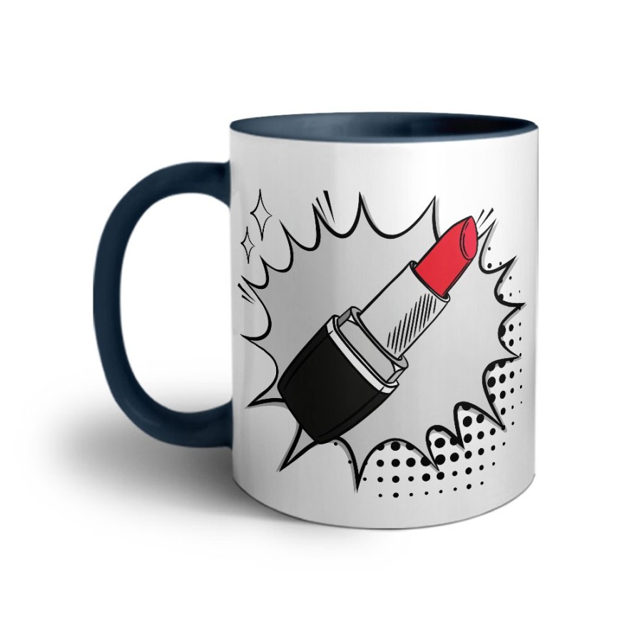 Tazza personalizzabile con nome rossetto pop art Love