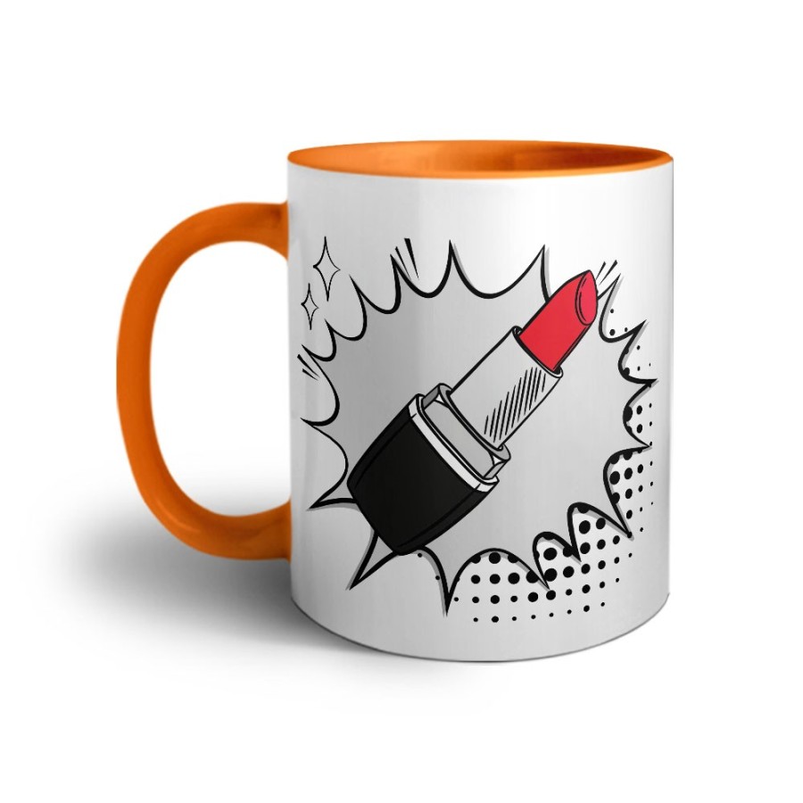 Tazza personalizzabile con nome rossetto pop art Love