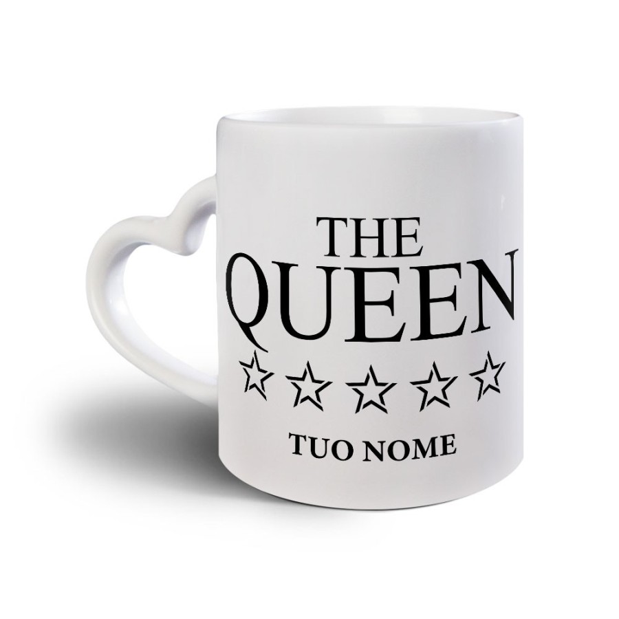 Tazza personalizzabile con nome his queen with star Love