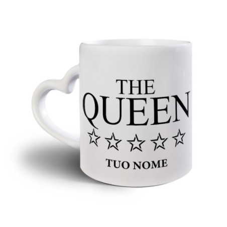 Tazza personalizzabile con nome his queen with star Love