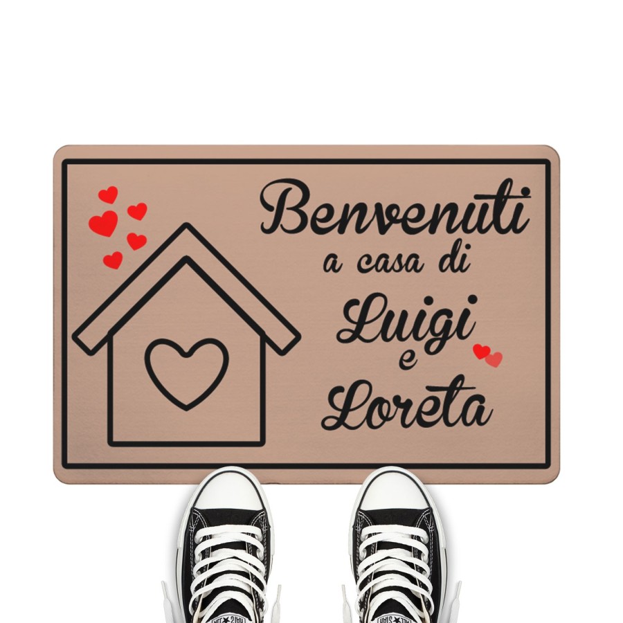 Zerbino personalizzato con nomi benvenuti a casa di Per la famiglia
