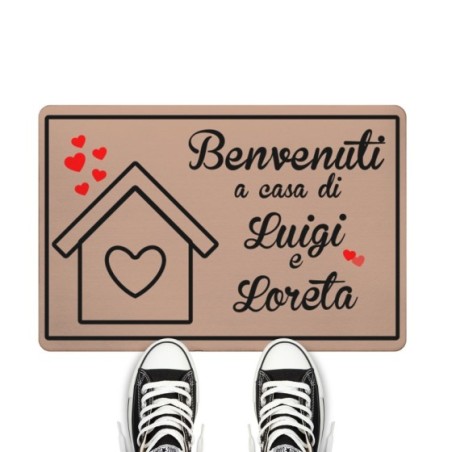 Zerbino personalizzato con nomi benvenuti a casa di Per la famiglia