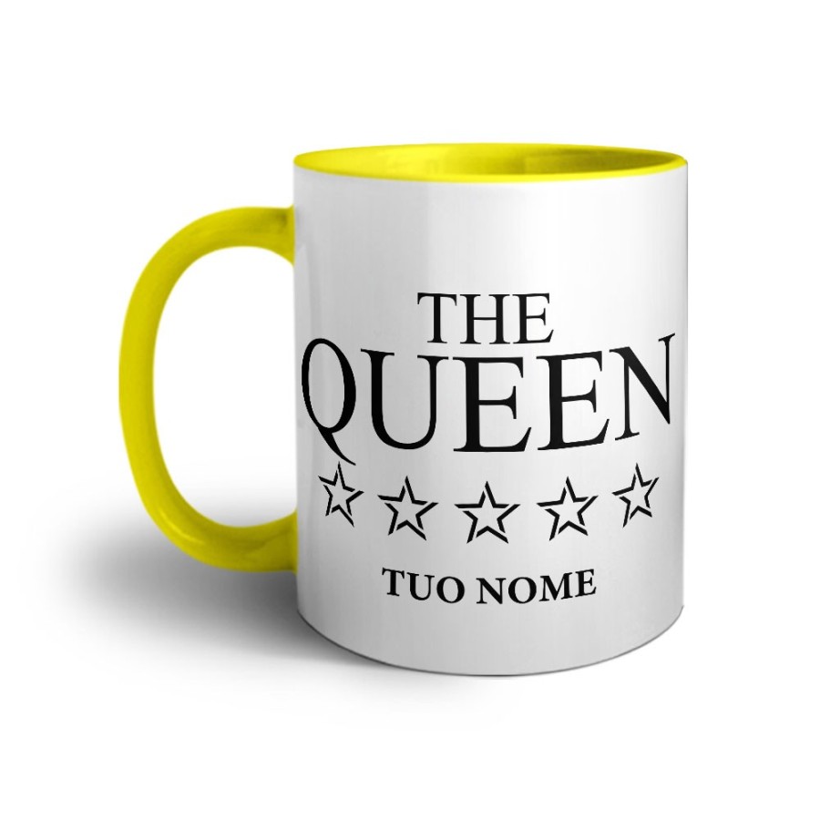 Tazza personalizzabile con nome his queen with star Love