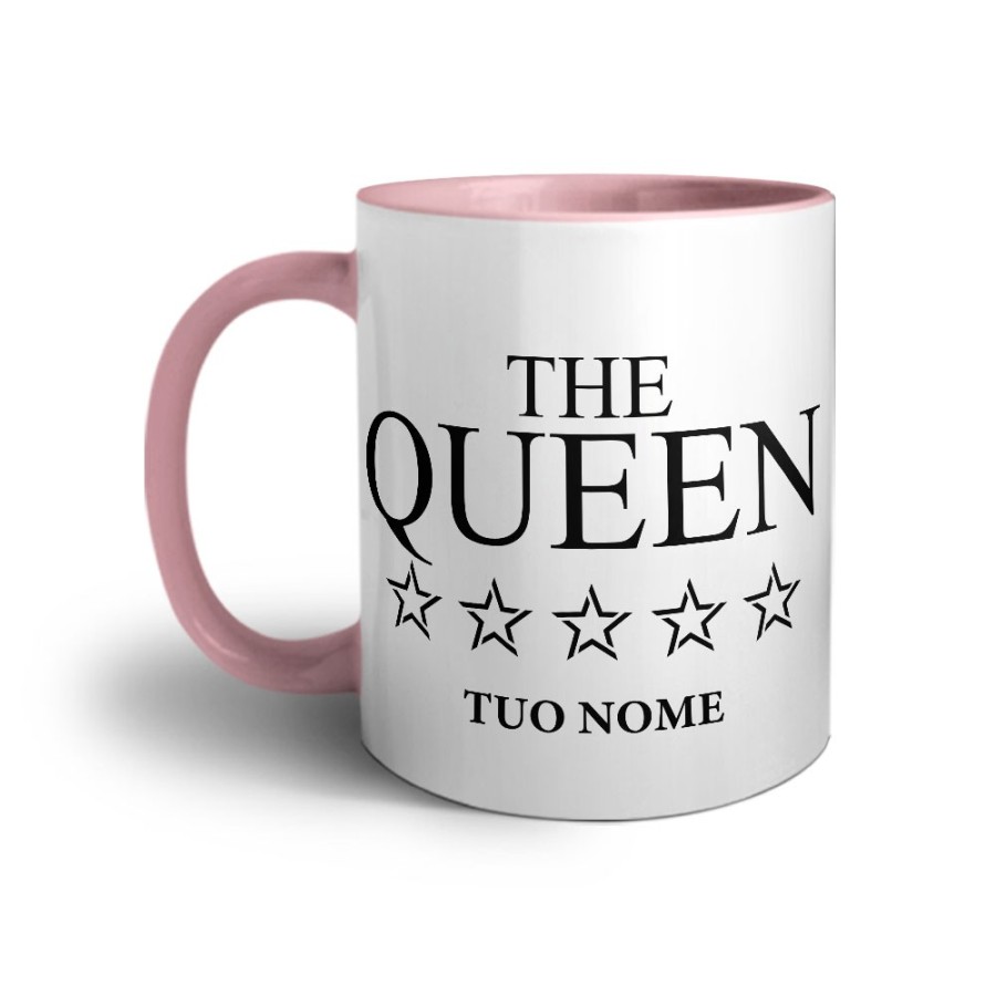 Tazza personalizzabile con nome his queen with star Love