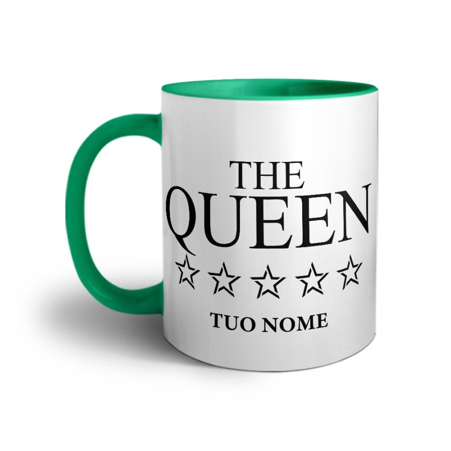 Tazza personalizzabile con nome his queen with star Love
