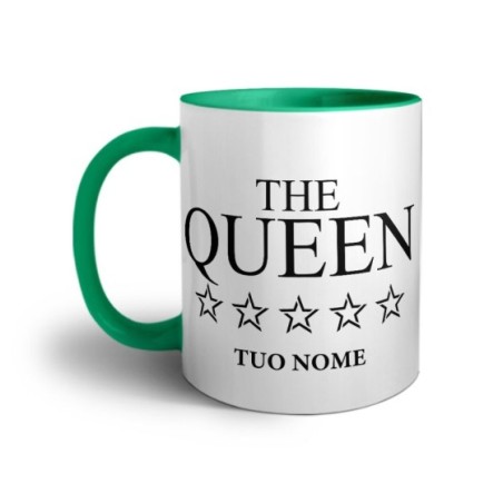 Tazza personalizzabile con nome his queen with star Love