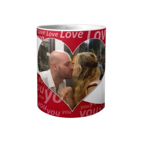 Tazza personalizzato con foto e nomi texture love