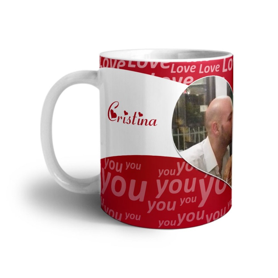 Tazza personalizzato con foto e nomi texture love Love