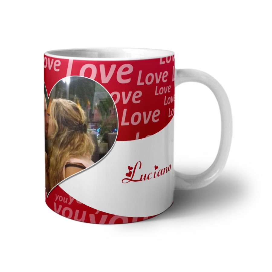 Tazza personalizzato con foto e nomi texture love Love