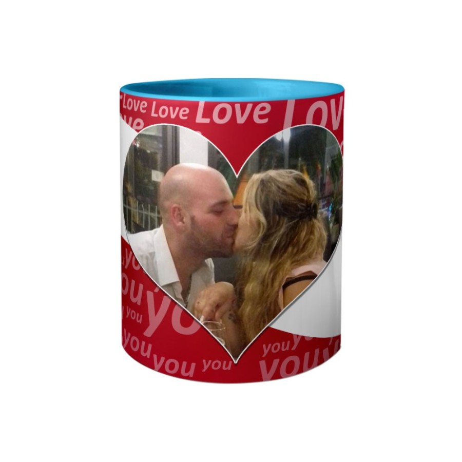 Tazza personalizzato con foto e nomi texture love Love