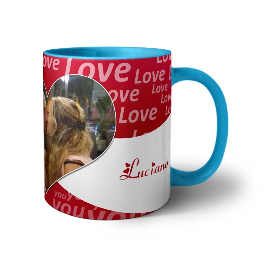 Tazza personalizzato con foto e nomi texture love Love