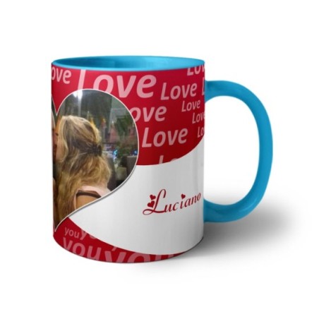 Tazza personalizzato con foto e nomi texture love Love
