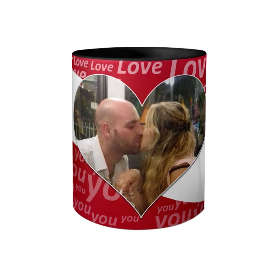 Tazza personalizzato con foto e nomi texture love Love