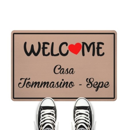 Zerbino personalizzato con nomi welcome casa Per la famiglia