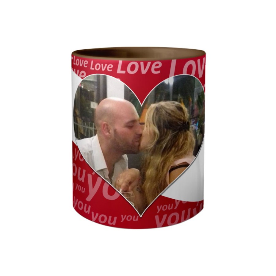 Tazza personalizzato con foto e nomi texture love Love