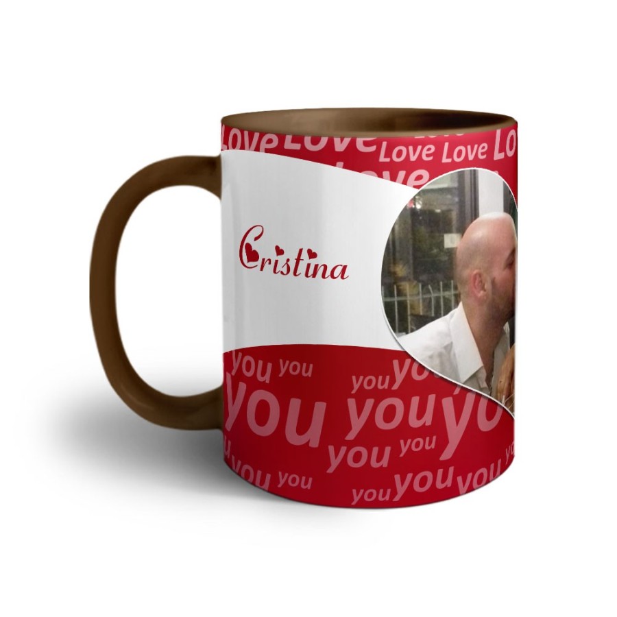 Tazza personalizzato con foto e nomi texture love Love