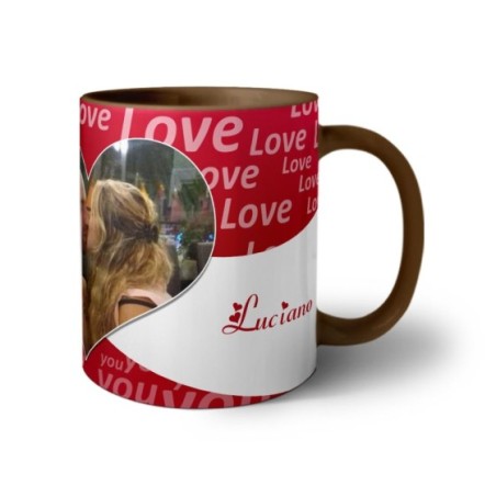 Tazza personalizzato con foto e nomi texture love Love