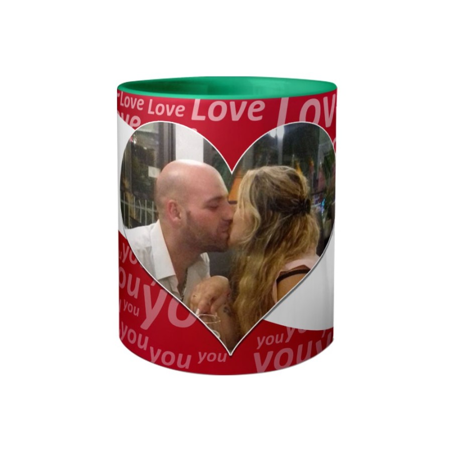 Tazza personalizzato con foto e nomi texture love Love
