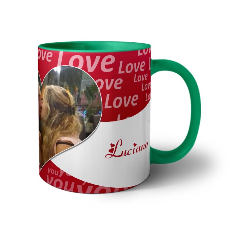 Tazza personalizzato con foto e nomi texture love Love