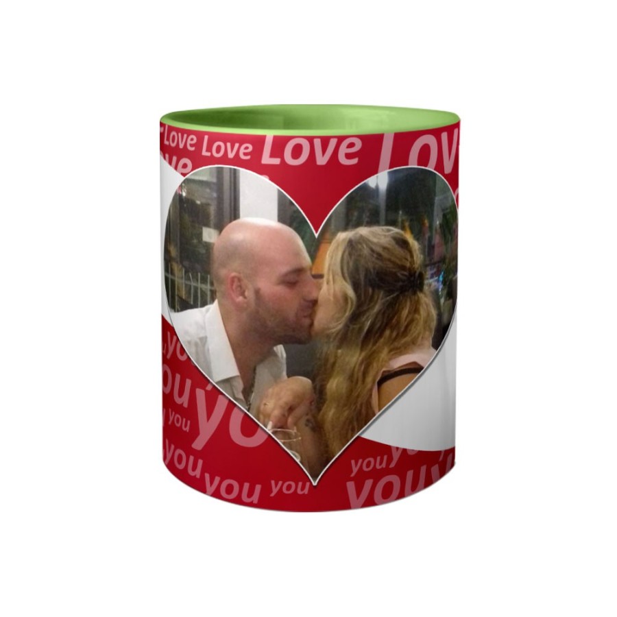 Tazza personalizzato con foto e nomi texture love Love