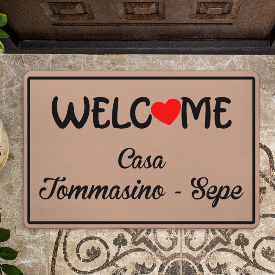 Zerbino personalizzato con nomi welcome casa Per la famiglia