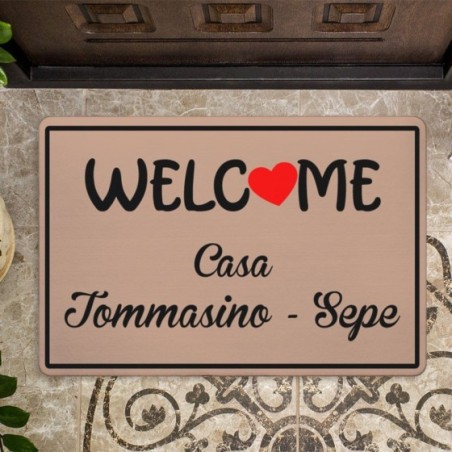 Zerbino personalizzato con nomi welcome casa Per la famiglia