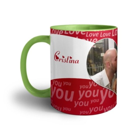 Tazza personalizzato con foto e nomi texture love Love