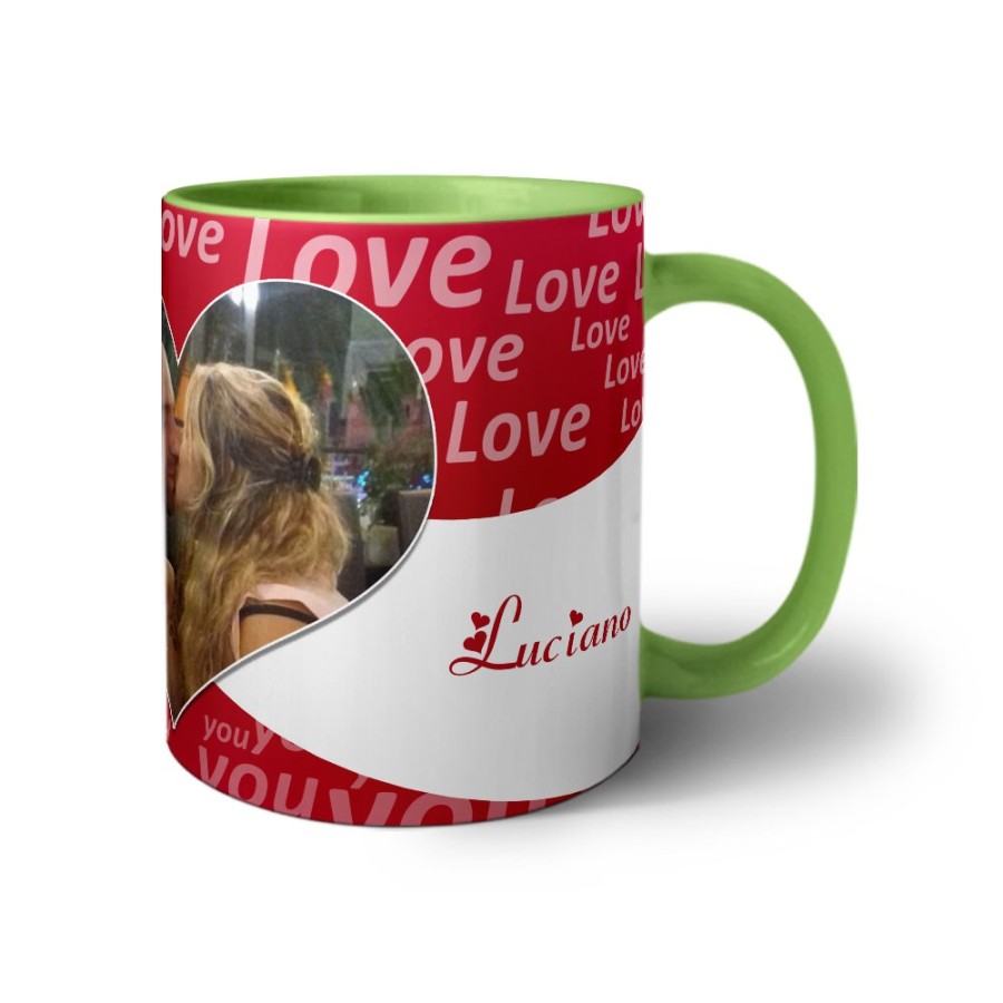 Tazza personalizzato con foto e nomi texture love Love