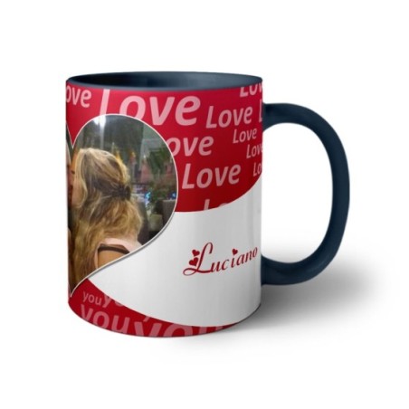 Tazza personalizzato con foto e nomi texture love Love